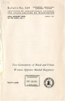 Two Generations of Rural and Urban Women Appraise Marital Happiness