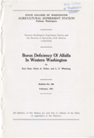 Boron Deficiency Of Alfalfa In Western Washington