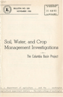 Soil, Water, and Crop Management Investigations in The Columbia Basin Project