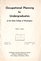 Occupational Planning by Undergraduates at the State College of Washington