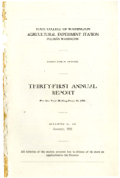 Director's Office: Thirty First Annual Report For the Year Ending, June 30, 1921