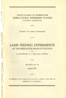 Lamb Feeding Experiments at the Irrigation Branch Station