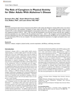 The Role of Caregivers in Physical Activity for Older Adults With Alzheimer's Disease