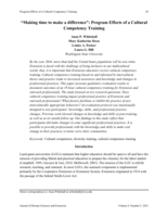 “Making time to make a difference”: Program Effects of a Cultural Competency Training