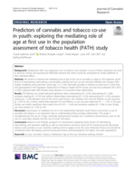 Predictors of cannabis and tobacco co-use in youth: Exploring the mediating role of age at first use in the population assessment of tobacco health (PATH) study