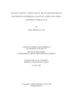 Antanosy odyssey II: Application of the use and knowledge of non-domesticated medicinal plants on conservation among the people of Madagascar