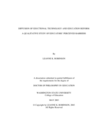 Diffusion of educational technology and education reform: A qualitative study of educators' perceived barriers