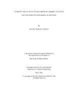 Stability and activity of molybdenum carbide catalysts for the oxidative reforming of methane