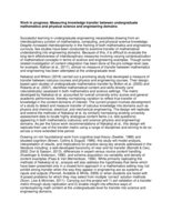 WIP: Measuring knowledge transfer between undergraduate mathematics and physical science or engineering domains