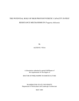 The potential role of high photosynthetic capacity in pest resistance mechanisms in Fragaria chiloensis