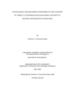 Physiological and biochemical responses of fruit exocarp of tomato (Lycopersicon esculentum Mill) mutants to natural photooxidative conditions