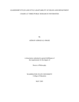 Leadership styles and style adaptability of deans and department chairs at three public research universities