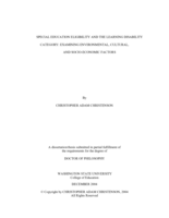 Special education eligibility and the learning disability category: Examining environmental, cultural, and socio-economic factors