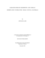 Radiation-induced desorption and surface modification in dielectric single crystal materials