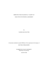 Improving the ecological validity of executive functioning assessment