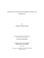 The effects of globalization on marketing strategy and performance