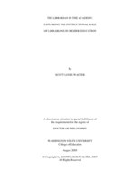 The librarian in the academy: Exploring the instructional role of librarians in higher education