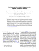 Microgenetic optimization algorithm for optimal wavefront shaping
