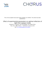 Effect of experimental parameters on optimal reflection of light from opaque media