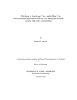 This land is your land, this land is mine: The socioeconomic implications of land use among the Jicarilla Apache and Arden communities