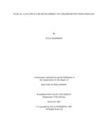 Fear as a factor in the development of childhood psychopathology