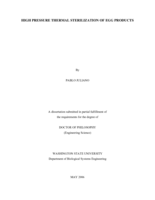 High pressure thermal sterilization of egg products