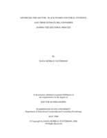 Divorcing the doctor: Black women doctoral students and their intimate relationships during the doctoral process