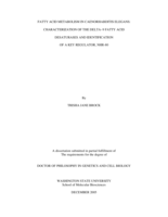 Fatty acid metabolism in Caenorhabditis elegans: Characterization of the delta-9 fatty acid desaturases and identification of a key regulator, nhr-80