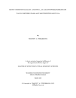 PLANT COMMUNITY ECOLOGY AND UNGULATE USE OF POWERLINE RIGHTS-OF-WAY IN NORTHERN IDAHO AND NORTHWESTERN MONTANA