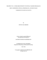 THE EFFECT OF A 12-WEEK HIGH-INTENSITY FUNCTIONAL TRAINING PROGRAM ON BODY COMPOSITION, PHYSICAL PERFORMANCE, AND BODY IMAGE  VARIABLES IN COLLEGE AGE ADULTS