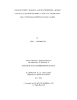 COLLEGE STUDENT BOREDOM AND TRAIT BOREDOM: A BORING CONCEPTUALIZATION AND ASSOCIATION WITH THE MEANING AND ATTENTIONAL COMPONENTS (MAC) MODEL