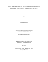 POETIC DISCOURSE ANALYSIS: THE ROLES OF EDUCATION IN PRISON ABOLISHMENT AND FUTURES OF PUBLIC HEALTH AND SAFETY