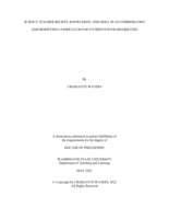 SCIENCE TEACHER BELIEFS, KNOWLEDGE, AND SKILL IN ACCOMMODATING AND MODIFYING CURRICULUM FOR STUDENTS WITH DISABILITIES