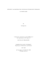 EFFICIENT ALGORITHMS FOR NONLINEAR OPTIMIZATION PROBLEMS IN POWER GRID