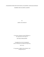 PARAMETER ESTIMATION FOR PARTICLE TRANSPORT ACROSS BLOOD BRAIN BARRIER USING MACHINE LEARNING