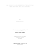 SELF-ASSEMBLY DYNAMICS AND ENERGETICS AT THE SOLUTION/SOLID INTERFACE: CONCENTRATION AND SOLVENT CONTROL
