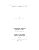 CRITICALLY CONSCIOUS CURATION AND THE ROLE OF ARTS BASED RESEARCH IN A CURRICULUM OF CARE
