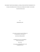 EXPLORING THE PHYSICOCHEMICAL INTERACTIONS BETWEEN INGREDIENTS TO ENABLE INCORPORATION OF INSOLUBLE FIBERS INTO DIRECT EXPANDED STARCH EXTRUDATES