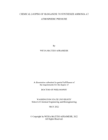 CHEMICAL LOOPING OF MANGANESE TO SYNTHESIZE AMMONIA AT ATMOSPHERIC PRESSURE