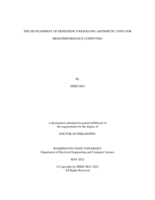 THE DEVELOPMENT OF DEPENDENCY-RESOLVING ARITHMETIC UNITS FOR HIGH-PERFORMANCE COMPUTING