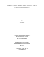 CONTROL OF SALMONELLA IN SPICES: THERMAL RESISTANCE, STABILITY DURING STORAGE AND SURROGATE