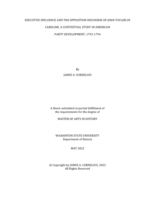 EXECUTIVE INFLUENCE AND THE OPPOSITION DISCOURSE OF JOHN TAYLOR OF CAROLINE: A CONTEXTUAL STUDY IN AMERICAN PARTY DEVELOPMENT, 1793-1794
