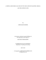 Critical Discourse Analysis of Civic Education in Palestine, Jordan and the United States