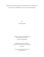 MICROSCOPIC AND SPECTROSCOPIC INVESTIGATION ON THE CHEMISTRY TO STRUCTURES OF ADSORBATES AT THE VACUUM-SOLID INTERFACE