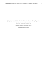 Quality improvement initiative: Nurse-led medication adherence therapy program in a short term, transitional psychiatric unit