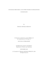 NONLINEAR PHENOMENA AND STRIPE PHASES IN BOSE-EINSTEIN CONDENSATES