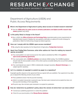 United States Department of Agriculture (USDA) and Public-Access Requirements