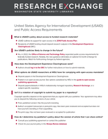 United States Agency for International Development (USAID) and Public Access Requirements