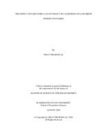 The effect of paid family leave policy in California on low birth weight outcomes
