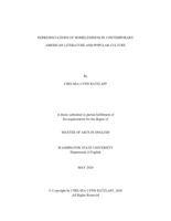 Representations of homelessness in contemporary American literature and popular culture